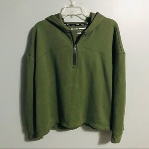 DKNY Sport pull over 1/4 zip green hoodie. large.